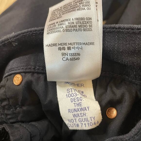 Mother The Runaway Bootcut Jeans Black Not Guilty Size 27 High Rise Stretch - Picture 6 of 11